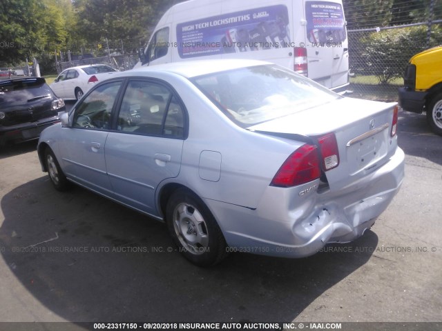 JHMES95683S007318 - 2003 HONDA CIVIC HYBRID Light Blue photo 3