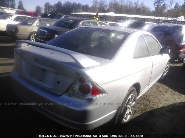 1HGEM22941L056624 - 2001 HONDA CIVIC SI/EX SILVER photo 4