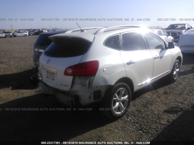 JN8AS5MV4BW301019 - 2011 NISSAN ROGUE S/SV/KROM WHITE photo 4