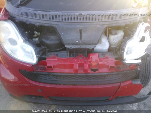 WMEEJ31X09K255119 - 2009 SMART FORTWO PURE/PASSION RED photo 10