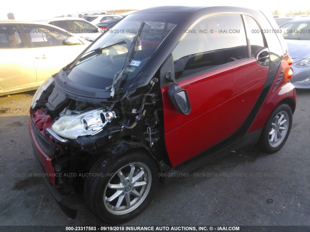 WMEEJ31X09K255119 - 2009 SMART FORTWO PURE/PASSION RED photo 2