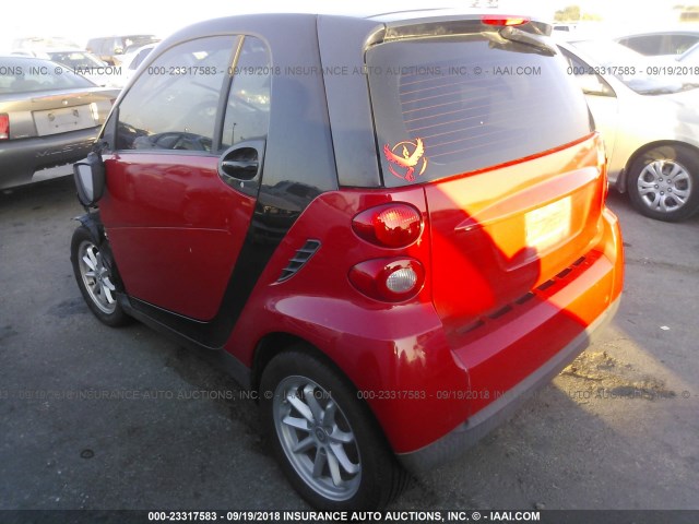 WMEEJ31X09K255119 - 2009 SMART FORTWO PURE/PASSION RED photo 3