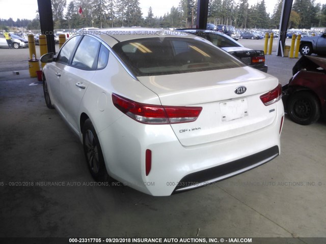 KNAGT4LE8H5018570 - 2017 KIA OPTIMA HYBRID WHITE photo 3