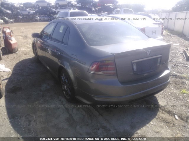 19UUA75568A030087 - 2008 ACURA TL TYPE S GRAY photo 3