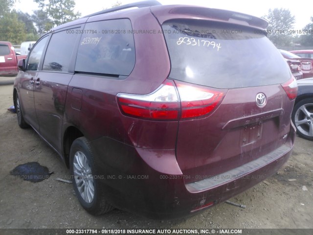 5TDYK3DC2GS755600 - 2016 TOYOTA SIENNA XLE/LIMITED BURGUNDY photo 3