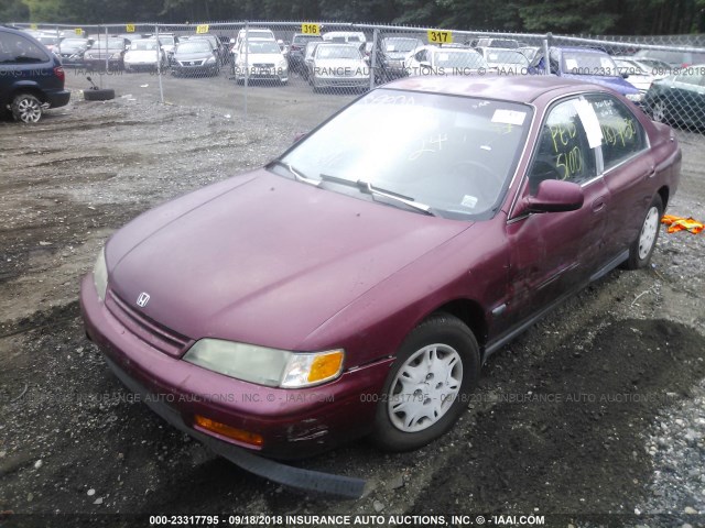 1HGCD5632SA053779 - 1995 HONDA ACCORD LX/EX RED photo 2