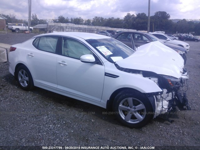 KNAGM4A72F5593245 - 2015 KIA OPTIMA LX WHITE photo 1