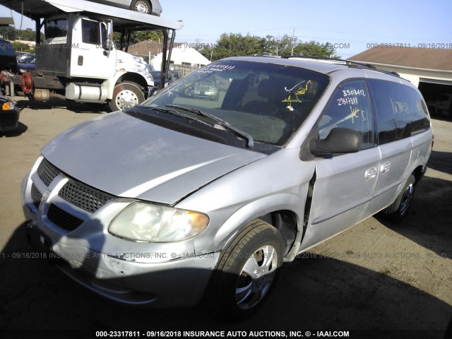 2B4GP44322R745733 - 2002 DODGE GRAND CARAVAN SPORT SILVER photo 2