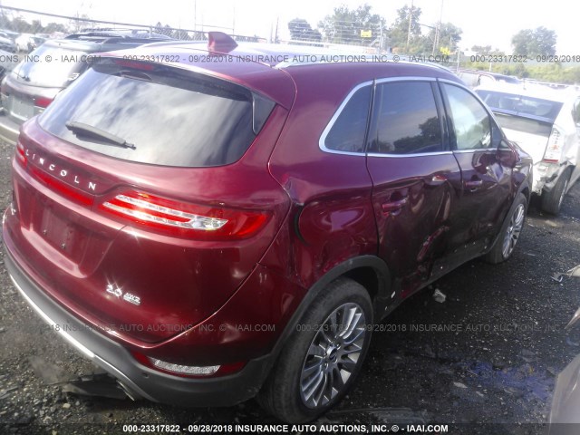 5LMCJ2A92FUJ22565 - 2015 LINCOLN MKC RED photo 4