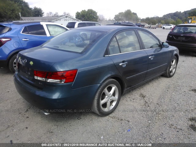 5NPEU46F46H013732 - 2006 HYUNDAI SONATA GLS/LX BLUE photo 4