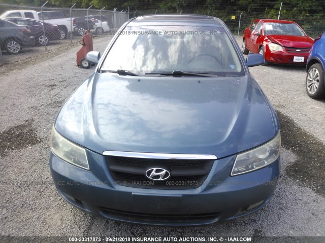 5NPEU46F46H013732 - 2006 HYUNDAI SONATA GLS/LX BLUE photo 6