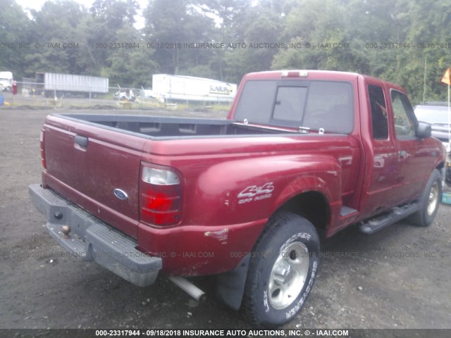 1FTZR15E21TA42371 - 2001 FORD RANGER SUPER CAB RED photo 4