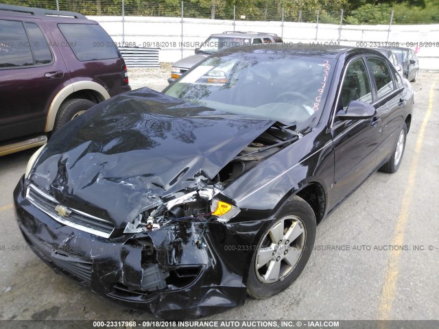 2G1WT58K479128092 - 2007 CHEVROLET IMPALA LT BLACK photo 2