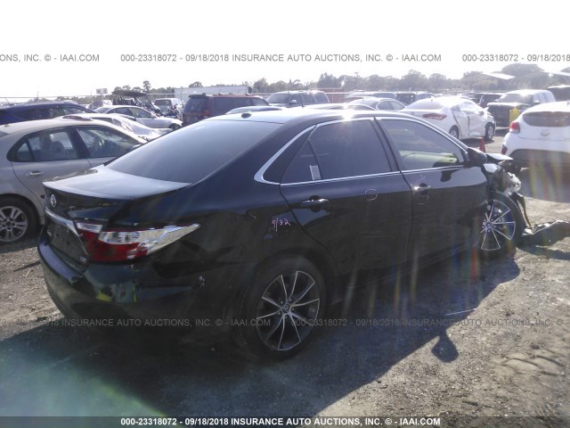 4T1BK1FK2HU031784 - 2017 TOYOTA CAMRY XSE/XLE BLACK photo 4