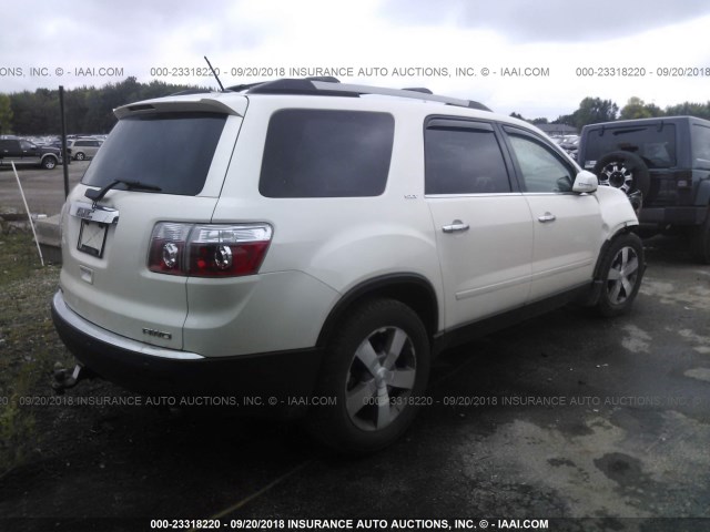 1GKKVSED6BJ121229 - 2011 GMC ACADIA SLT-2 WHITE photo 4