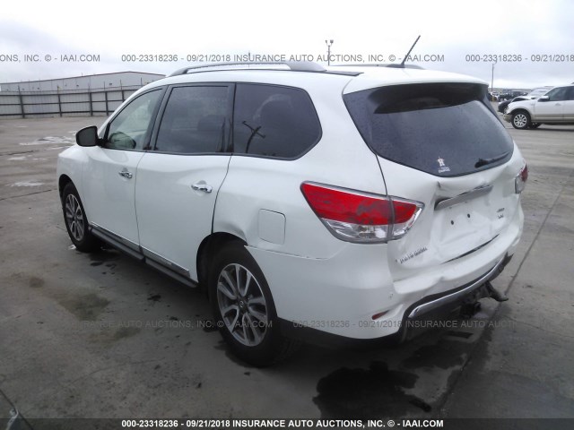 5N1AR2MM2EC600703 - 2014 NISSAN PATHFINDER S/SV/SL/PLATINUM WHITE photo 3