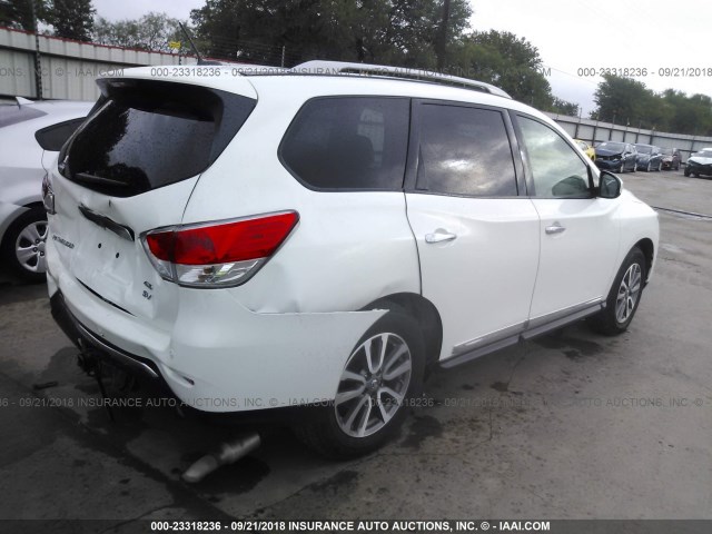 5N1AR2MM2EC600703 - 2014 NISSAN PATHFINDER S/SV/SL/PLATINUM WHITE photo 4