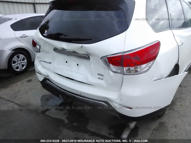 5N1AR2MM2EC600703 - 2014 NISSAN PATHFINDER S/SV/SL/PLATINUM WHITE photo 6