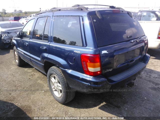 1J4GW58N0YC141147 - 2000 JEEP GRAND CHEROKEE LIMITED BLUE photo 3