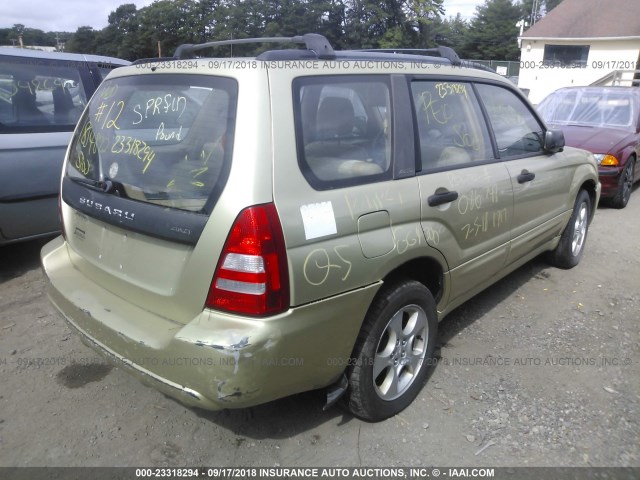 JF1SG65674H748617 - 2004 SUBARU FORESTER 2.5XS ოქროსფერი ფოტო 4