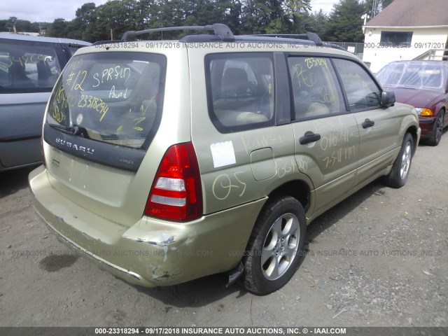 JF1SG65674H748617 - 2004 SUBARU FORESTER 2.5XS GOLD photo 4