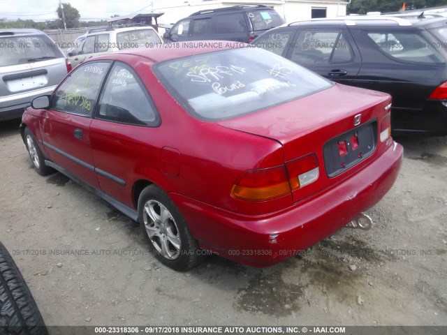 1HGEJ6229VL006343 - 1997 HONDA CIVIC DX RED photo 3