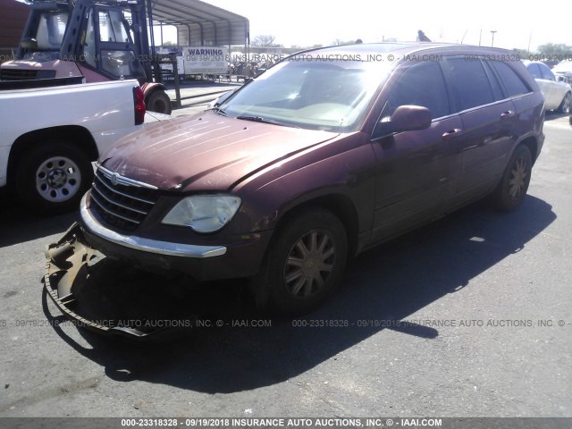 2A8GM68X77R104274 - 2007 CHRYSLER PACIFICA TOURING MAROON photo 2