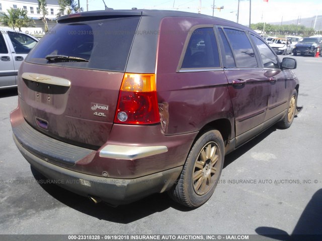2A8GM68X77R104274 - 2007 CHRYSLER PACIFICA TOURING MAROON photo 4