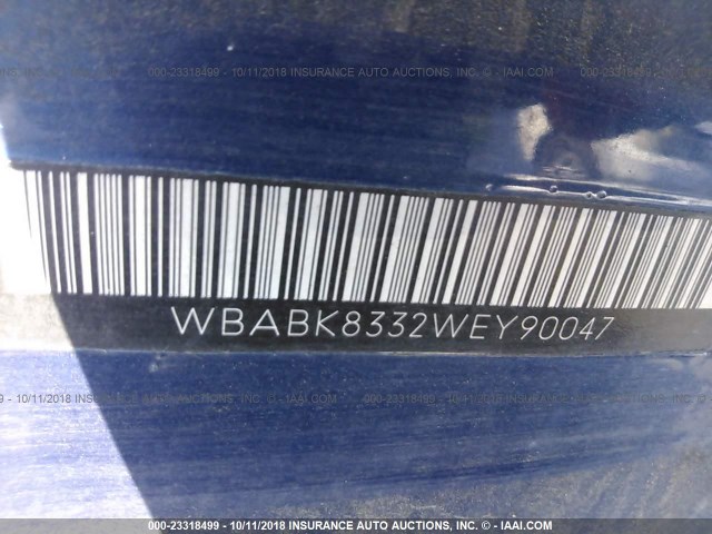 WBABK8332WEY90047 - 1998 BMW 328 IC AUTOMATIC BLUE photo 9