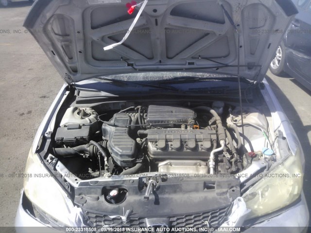 1HGEM22195L038734 - 2005 HONDA CIVIC DX VP SILVER photo 10