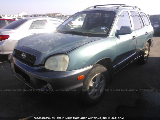 KM8SC13D52U259451 - 2002 HYUNDAI SANTA FE GLS/LX TEAL photo 2