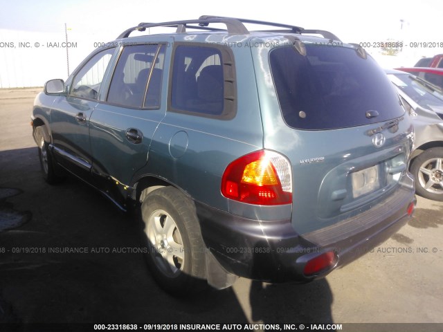 KM8SC13D52U259451 - 2002 HYUNDAI SANTA FE GLS/LX TEAL photo 3