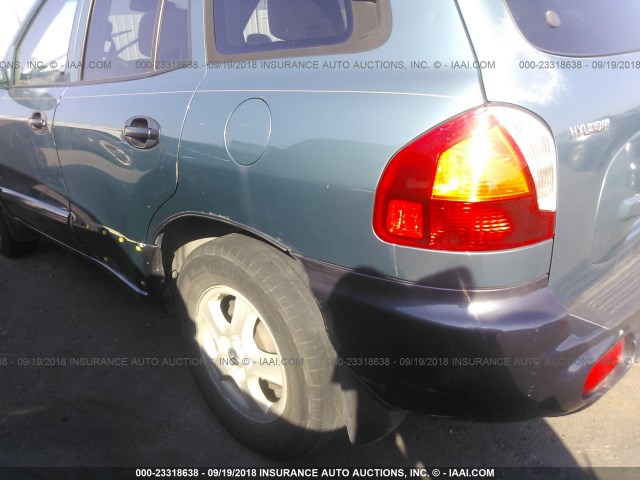 KM8SC13D52U259451 - 2002 HYUNDAI SANTA FE GLS/LX TEAL photo 6