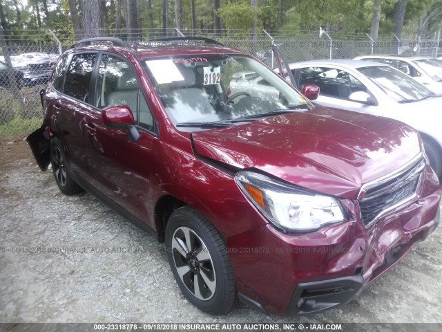 JF2SJAGC5JH595654 - 2018 SUBARU FORESTER 2.5I PREMIUM MAROON photo 1