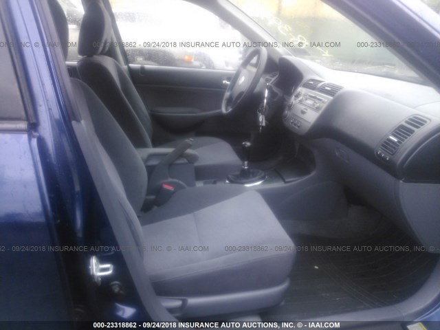 JHMES95625S015532 - 2005 HONDA CIVIC HYBRID BLUE photo 5