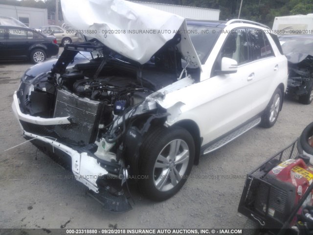 4JGDA5HB8FA480109 - 2015 MERCEDES-BENZ ML 350 4MATIC WHITE photo 2