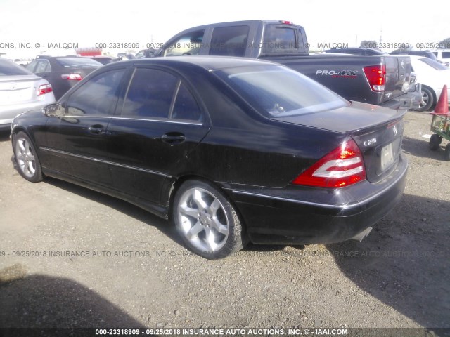 WDBRF52H87F851748 - 2007 MERCEDES-BENZ C 230 BLACK photo 3