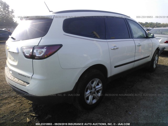 1GNKVFKD0FJ275424 - 2015 CHEVROLET TRAVERSE LS WHITE photo 4