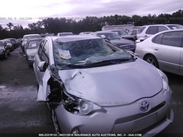 JTDKDTB34C1522537 - 2012 TOYOTA PRIUS C SILVER photo 6