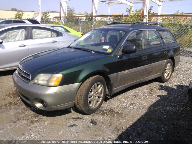 4S3BH675817629777 - 2001 SUBARU LEGACY OUTBACK AWP GREEN photo 2