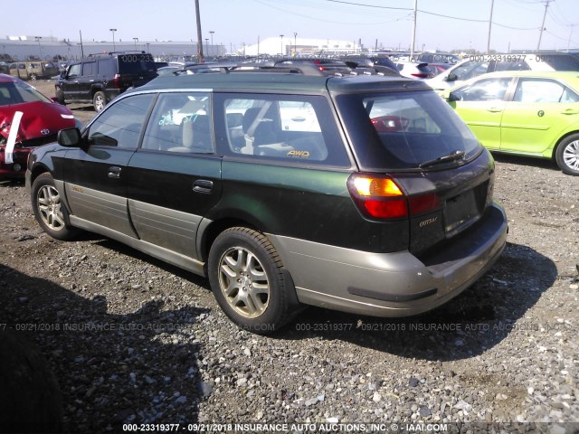 4S3BH675817629777 - 2001 SUBARU LEGACY OUTBACK AWP GREEN photo 3