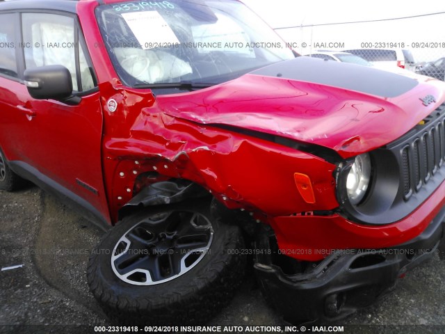 ZACCJBCT0FPB63370 - 2015 JEEP RENEGADE TRAILHAWK RED photo 6