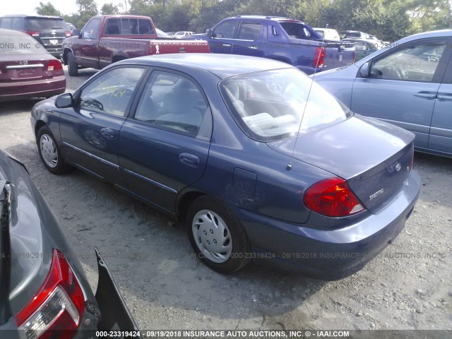 KNAFB121125155935 - 2002 KIA SPECTRA LS BLUE photo 3