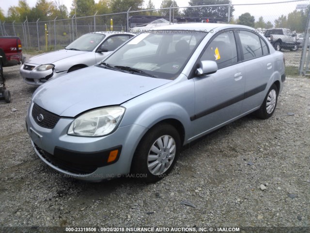 KNADE123266063457 - 2006 KIA RIO Light Blue photo 2