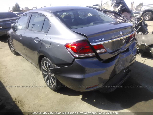 2HGFB2F96FH537404 - 2015 HONDA CIVIC EXL 灰色 照片 3