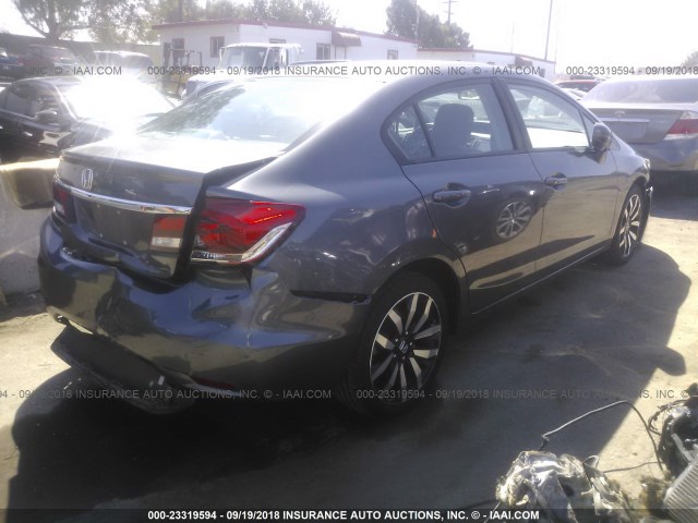2HGFB2F96FH537404 - 2015 HONDA CIVIC EXL 灰色 照片 4
