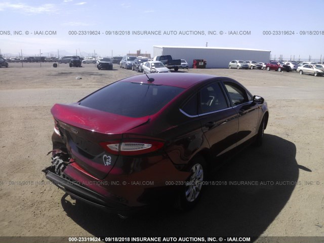 3FA6P0G73GR385742 - 2016 FORD FUSION S RED photo 4