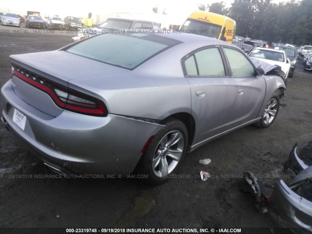 2C3CDXHG1GH132304 - 2016 DODGE CHARGER SXT SILVER photo 4