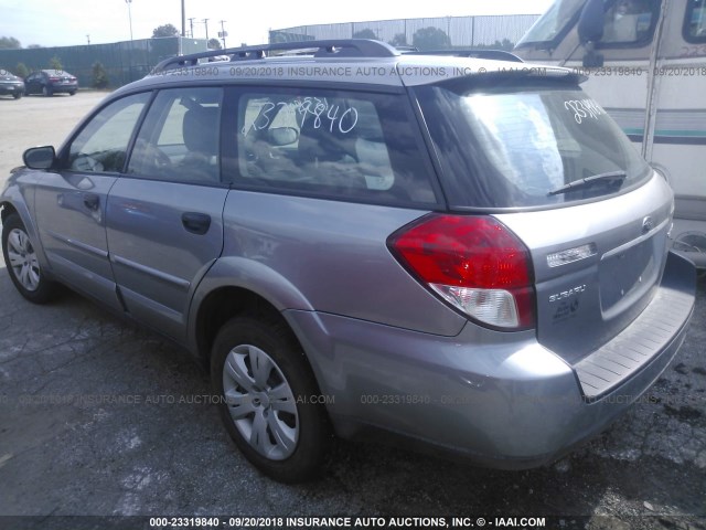 4S4BP60CX87332625 - 2008 SUBARU OUTBACK SILVER photo 3