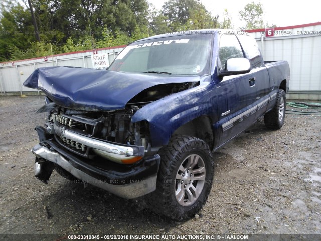 1GCEK19T0YE376781 - 2000 CHEVROLET SILVERADO K1500 BLUE photo 2